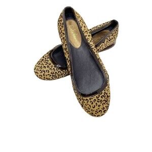 Womens Cole Haan Leopard Print Calf Hair Flats NikeAir Soles Size 6